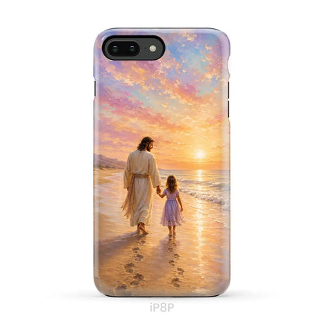 Jesus and a Little Girl on the Beach - Christian Phone Case iPhone 8 Plus / Tough Case