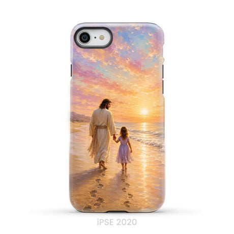 Jesus and a Little Girl on the Beach - Christian Phone Case iPhone SE 2020 / Tough Case