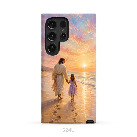 Jesus and a Little Girl on the Beach - Christian Phone Case Samsung Galaxy S24 Ultra / Tough Case