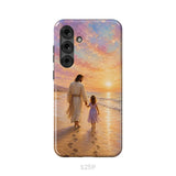 Jesus and a Little Girl on the Beach - Christian Phone Case Samsung Galaxy S25 Plus / Tough Case