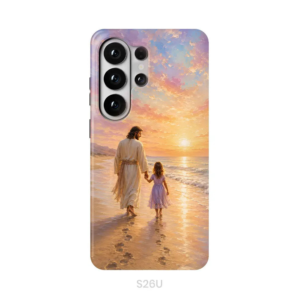 Jesus and a Little Girl on the Beach - Christian Phone Case Samsung Galaxy S26 Ultra / Tough Case