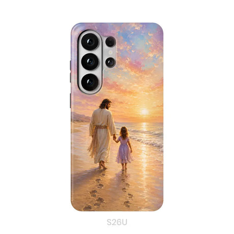 Jesus and a Little Girl on the Beach - Christian Phone Case Samsung Galaxy S26 Ultra / Tough Case