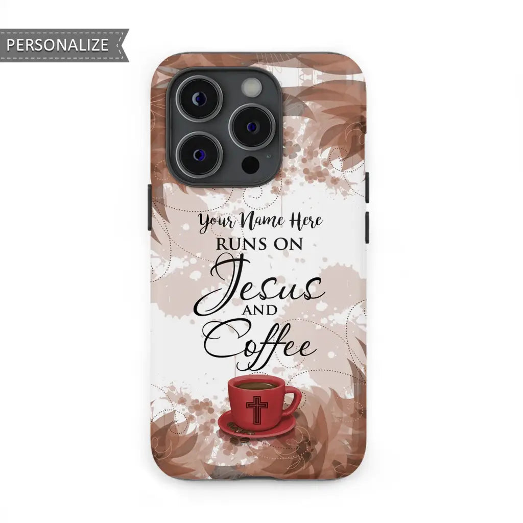 Jesus and coffee personalized name iPhone case | phone