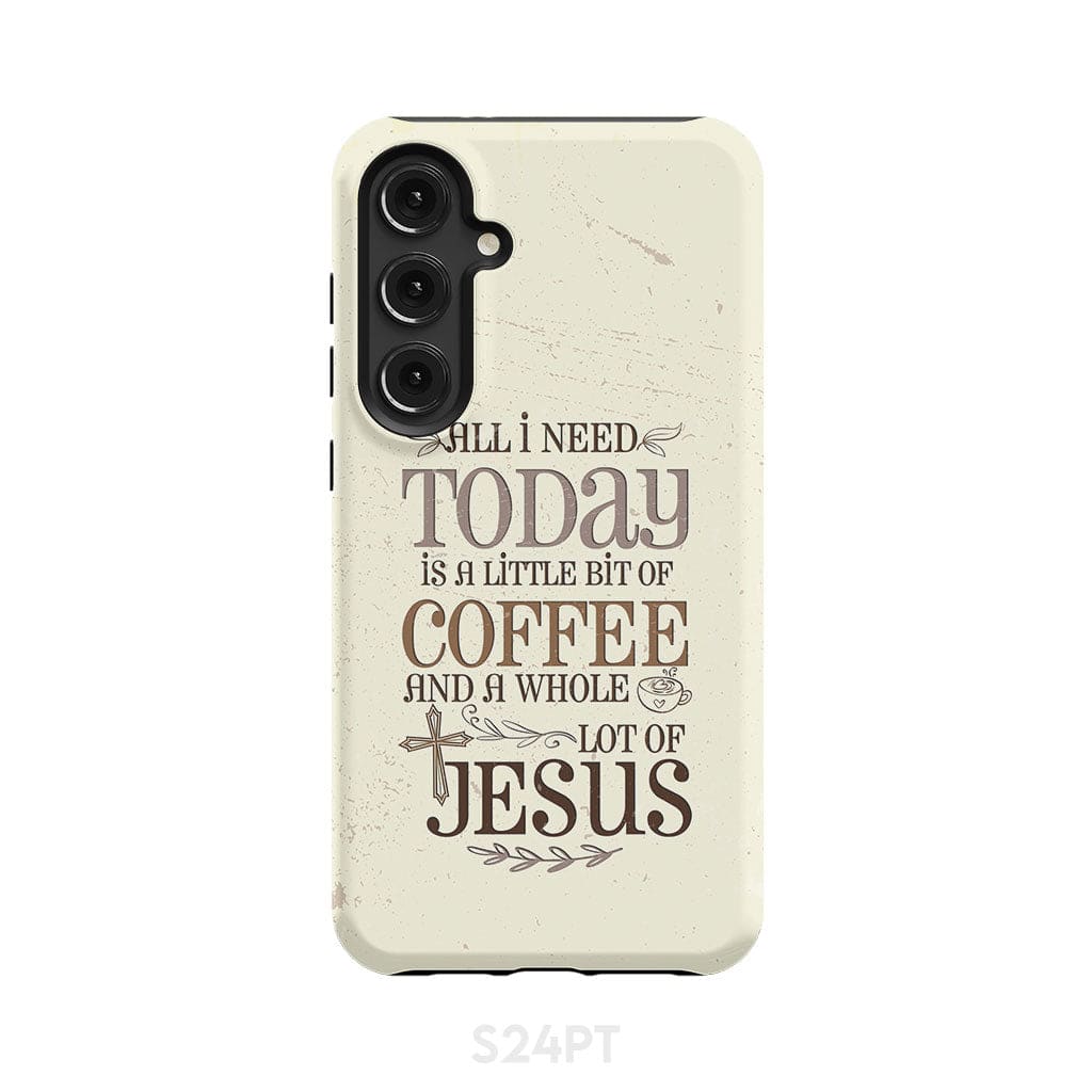 Jesus and coffee phone case Christian cases Samsung Galaxy S24 Plus / Tough