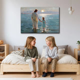 Inspirational Jesus and girl artwork, Christian wall décor gift for faith, peace, and special moments.
