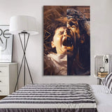 Christian wall art showing Jesus' first and final breaths, symbolizing sacrifice, Ideal Christian Home decor.