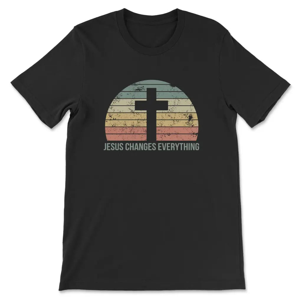 Jesus Changes Everything Vintage T-shirt Black / S