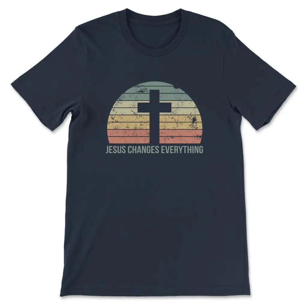 Jesus Changes Everything Vintage T-shirt Navy / S