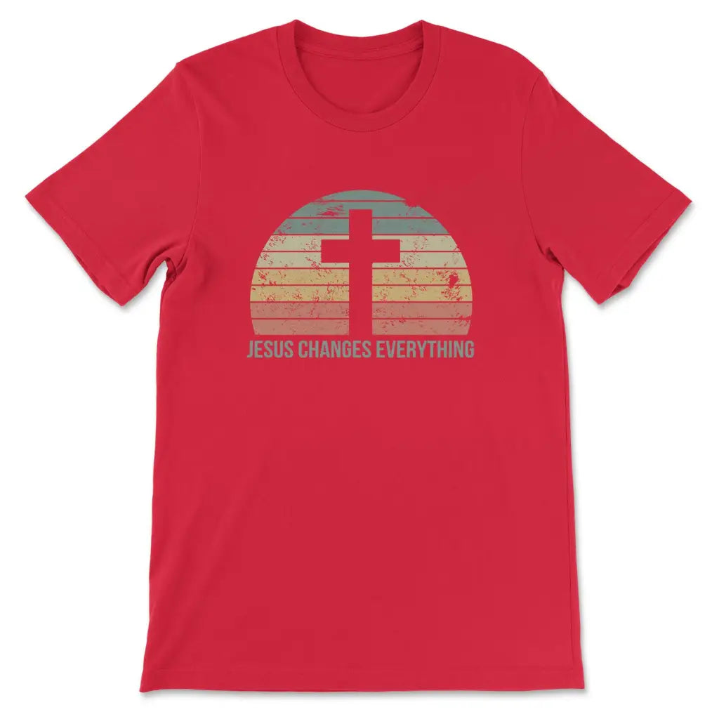 Jesus Changes Everything Vintage T-shirt Red / S