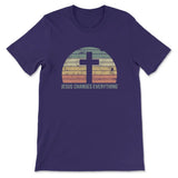 Jesus Changes Everything Vintage T-shirt Team Purple / S