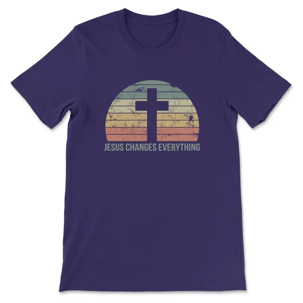 Jesus Changes Everything Vintage T-shirt Team Purple / S