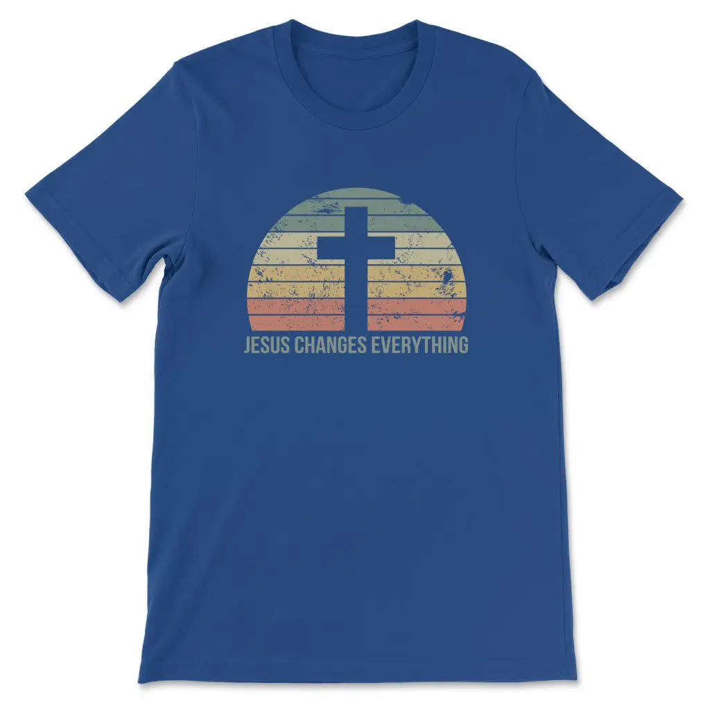 Jesus Changes Everything Vintage T-shirt True Royal / S
