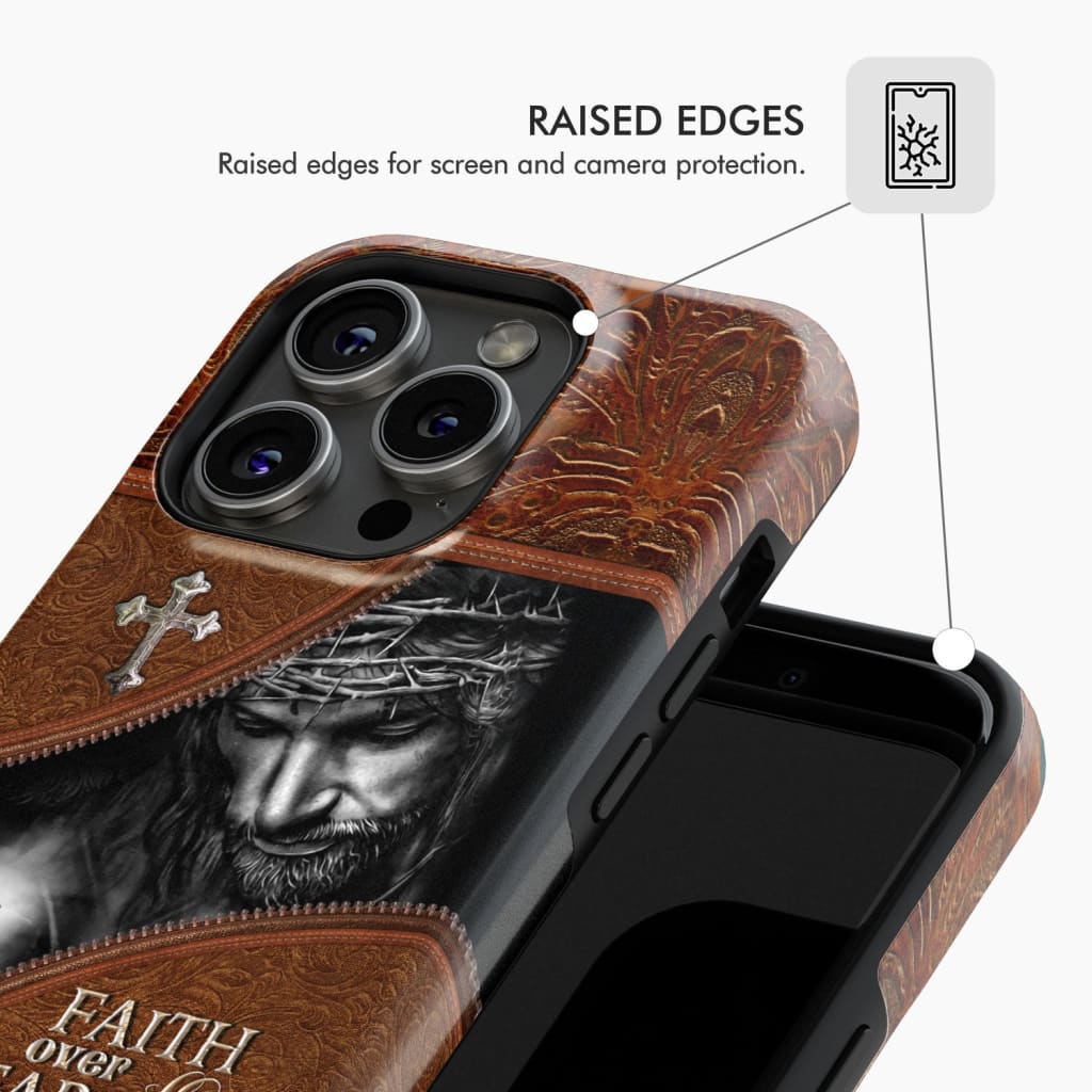 Jesus Christ, Faith Over Fear Phone Case, Christian Phone