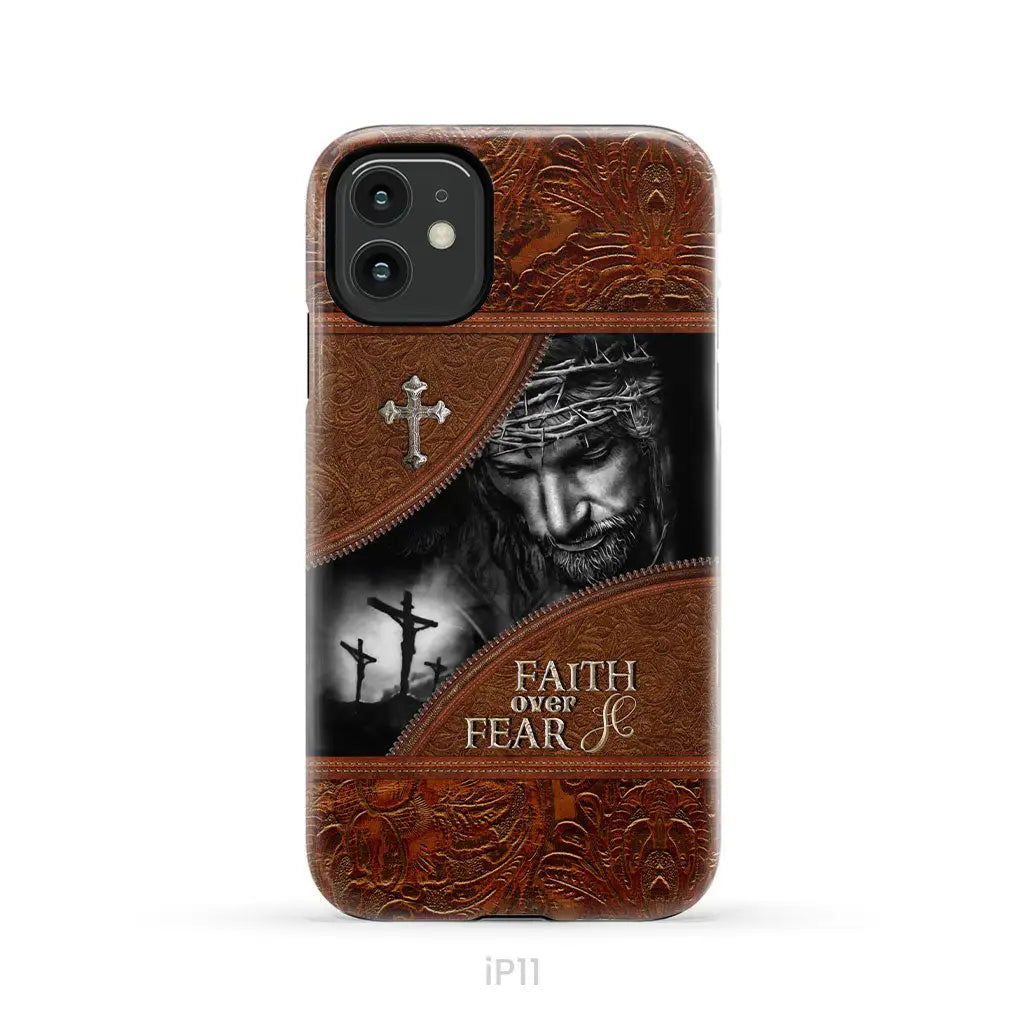 Jesus Christ Faith Over Fear Phone Case Christian Phone Cases iPhone 11 / Tough Case