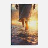 Jesus walking on water painting, Christian wall decor, perfect for bringing spiritual inspiration to any room.