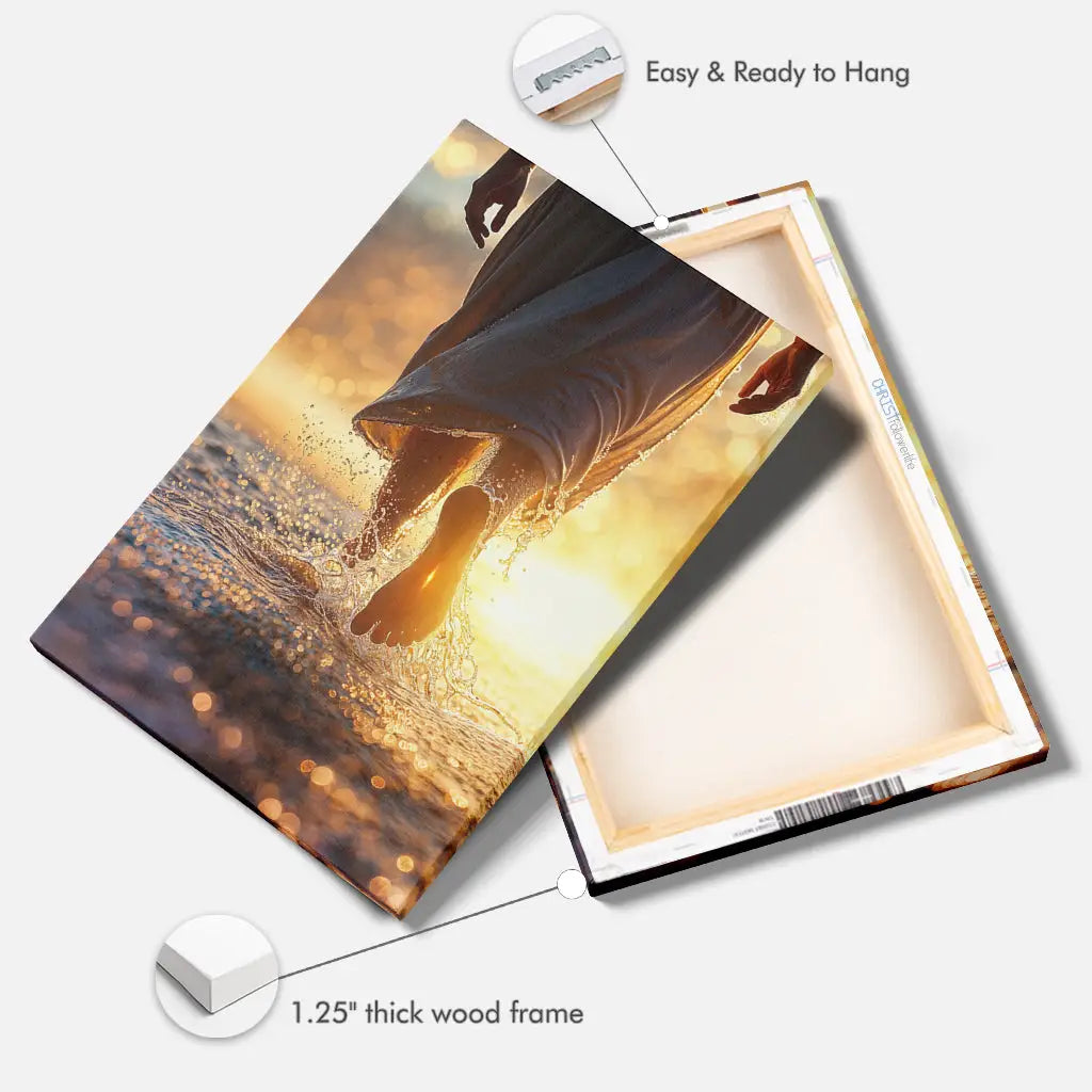 Jesus Christ Walking on Water Christian Wall Art Canvas