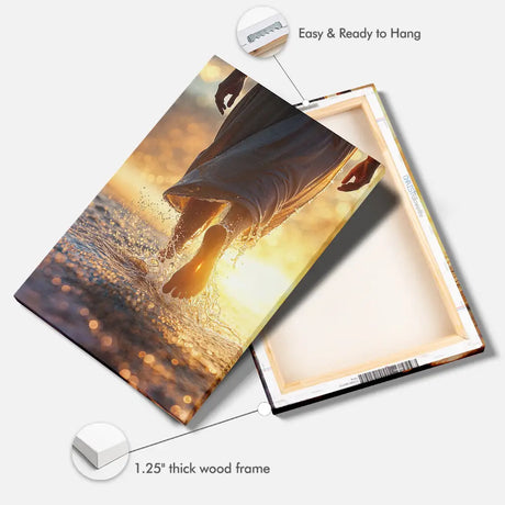 Jesus Christ Walking on Water Christian Wall Art Canvas