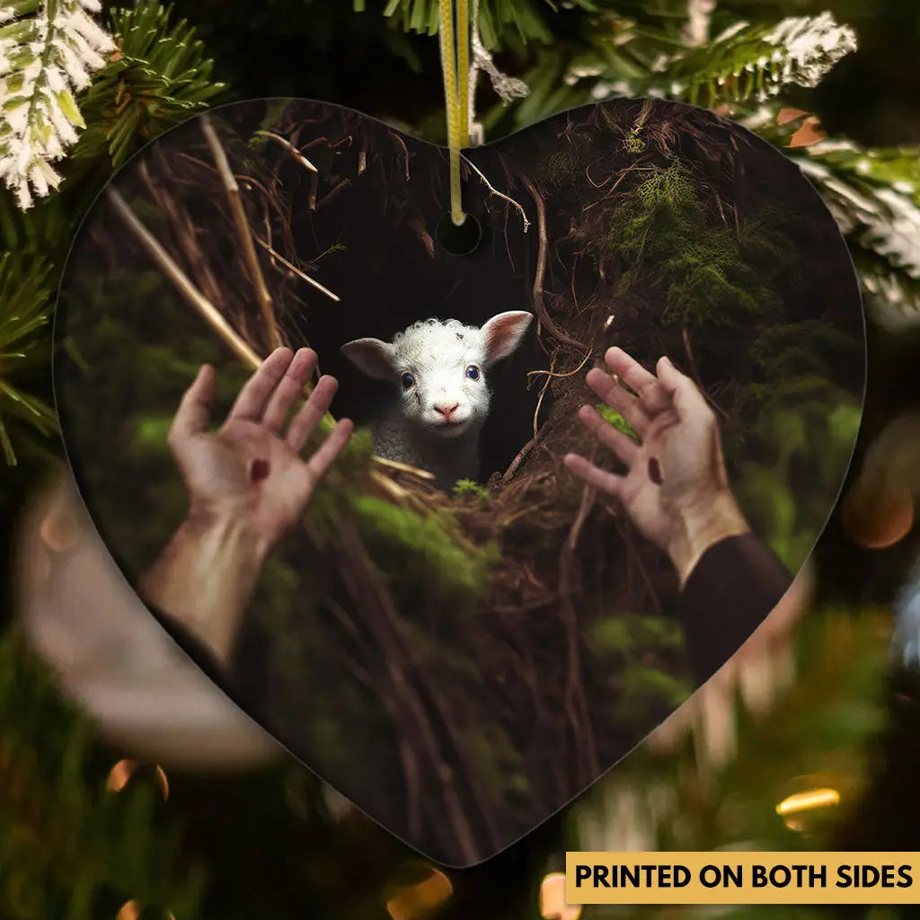 Jesus’ Hand Reaching Out to Rescue a Lamb Ornament