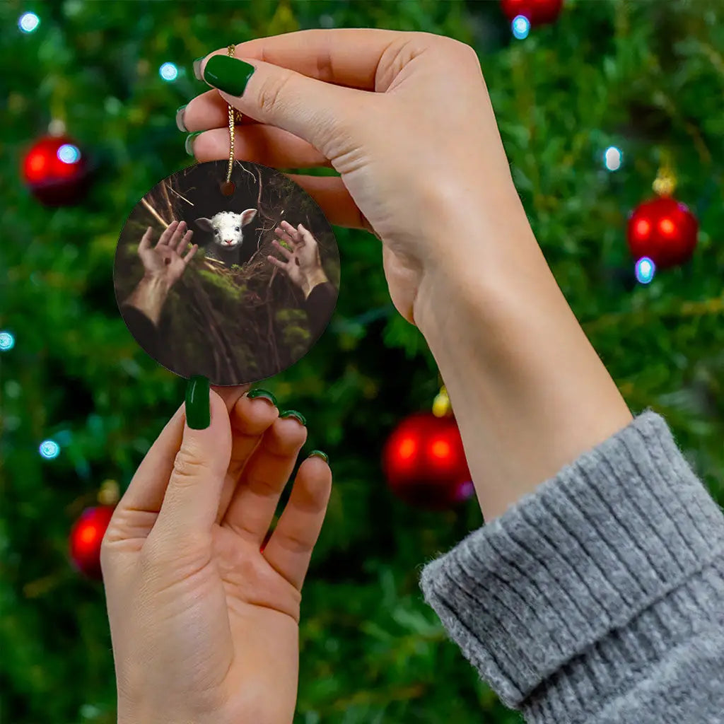 Jesus’ Hand Reaching Out to Rescue a Lamb Ornament
