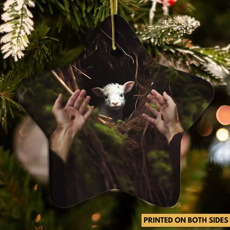 Jesus’ Hand Reaching Out to Rescue a Lamb Ornament