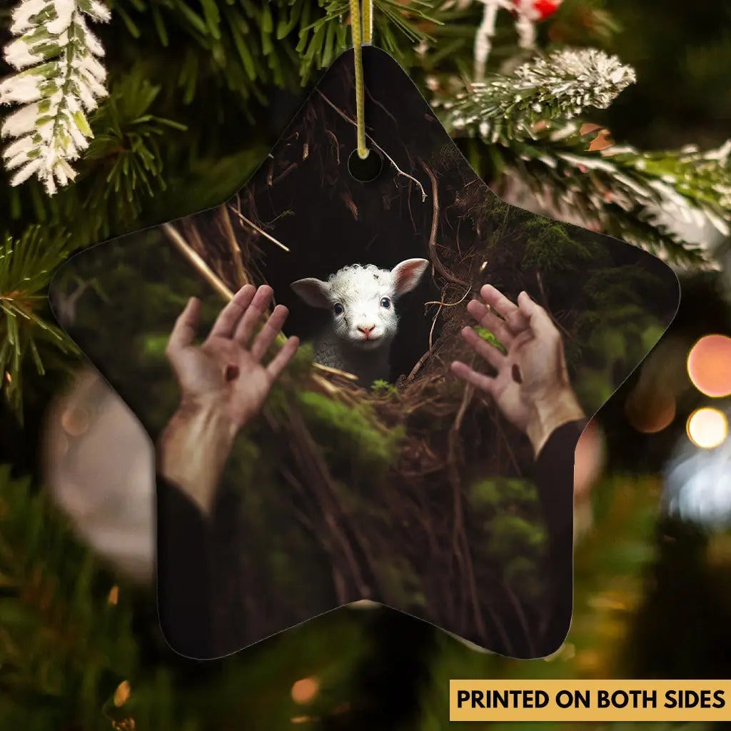 Jesus’ Hand Reaching Out to Rescue a Lamb Ornament