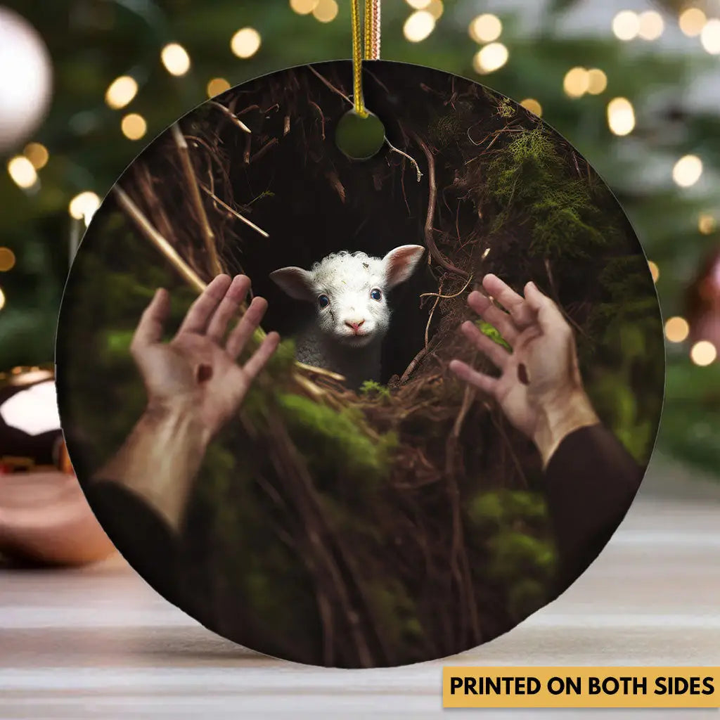Jesus’ Hand Reaching Out to Rescue a Lamb Ornament