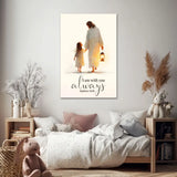 I Am With You Always canvas, inspirational Christian décor for children, parents, or new believers.