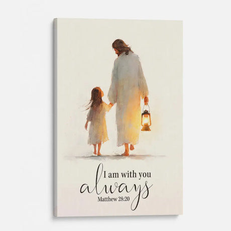 Faith-based wall art of Jesus with child, perfect Christian gift for families, pastors, or godparents.