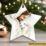 Jesus Holding the Lost Lamb – Good Shepherd Christian Ornament