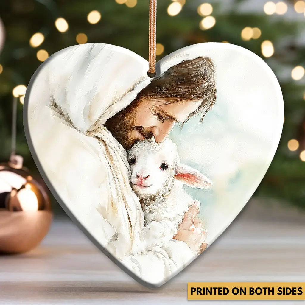 Jesus Holding the Lost Lamb – Good Shepherd Christian Ornament