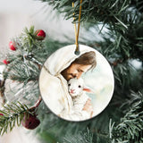 Jesus Holding the Lost Lamb – Good Shepherd Christian Ornament