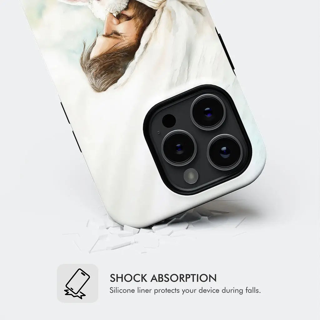 Jesus Holding the Lost Lamb – Good Shepherd Christian Phone Case