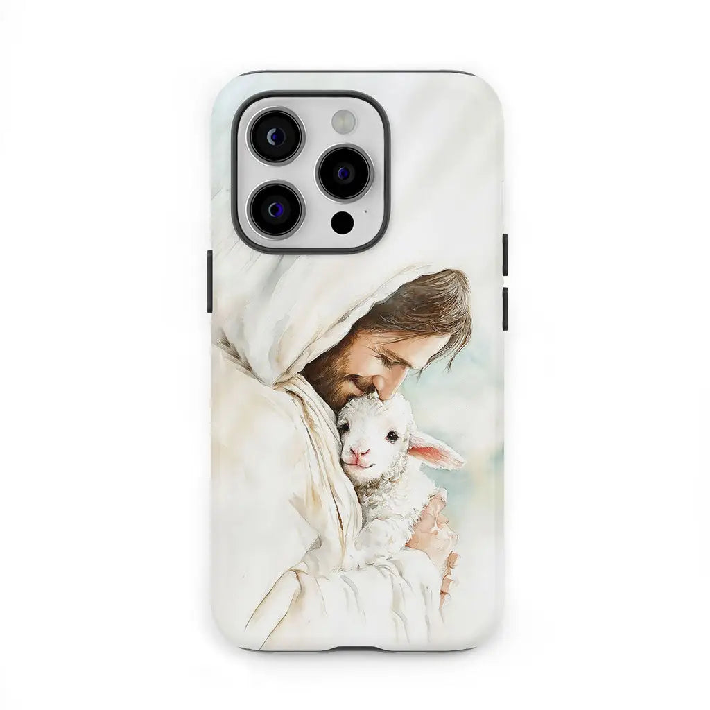 Jesus Holding the Lost Lamb – Good Shepherd Christian Phone Case