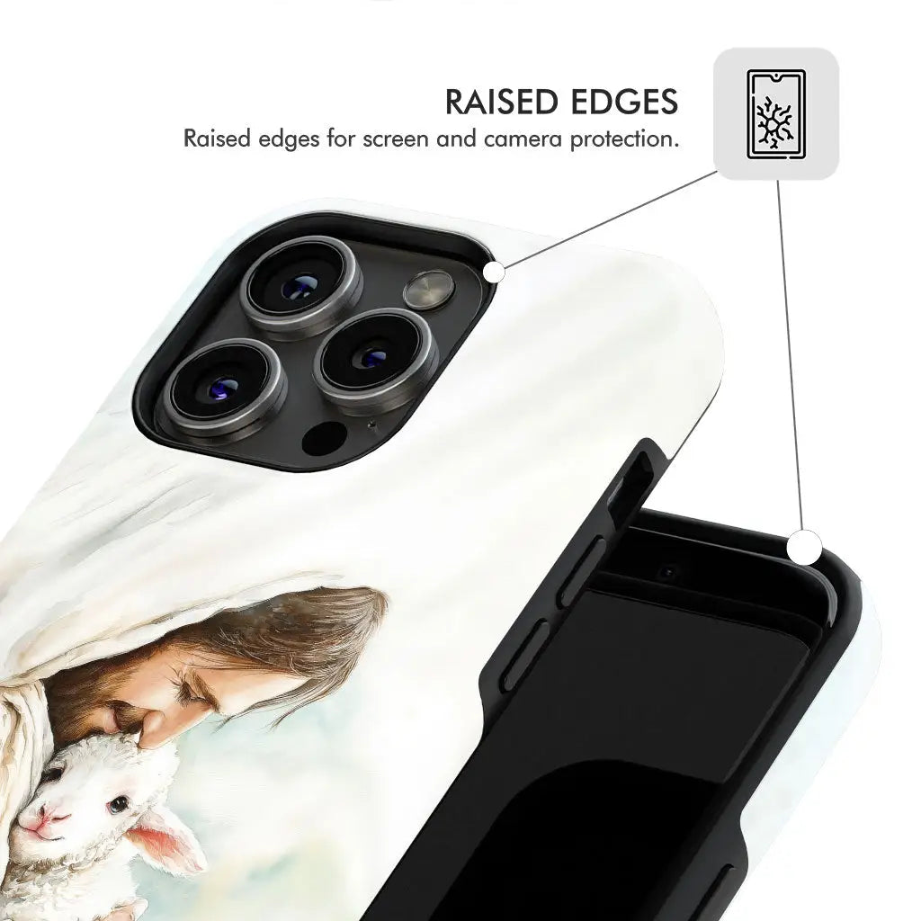 Jesus Holding the Lost Lamb – Good Shepherd Christian Phone Case