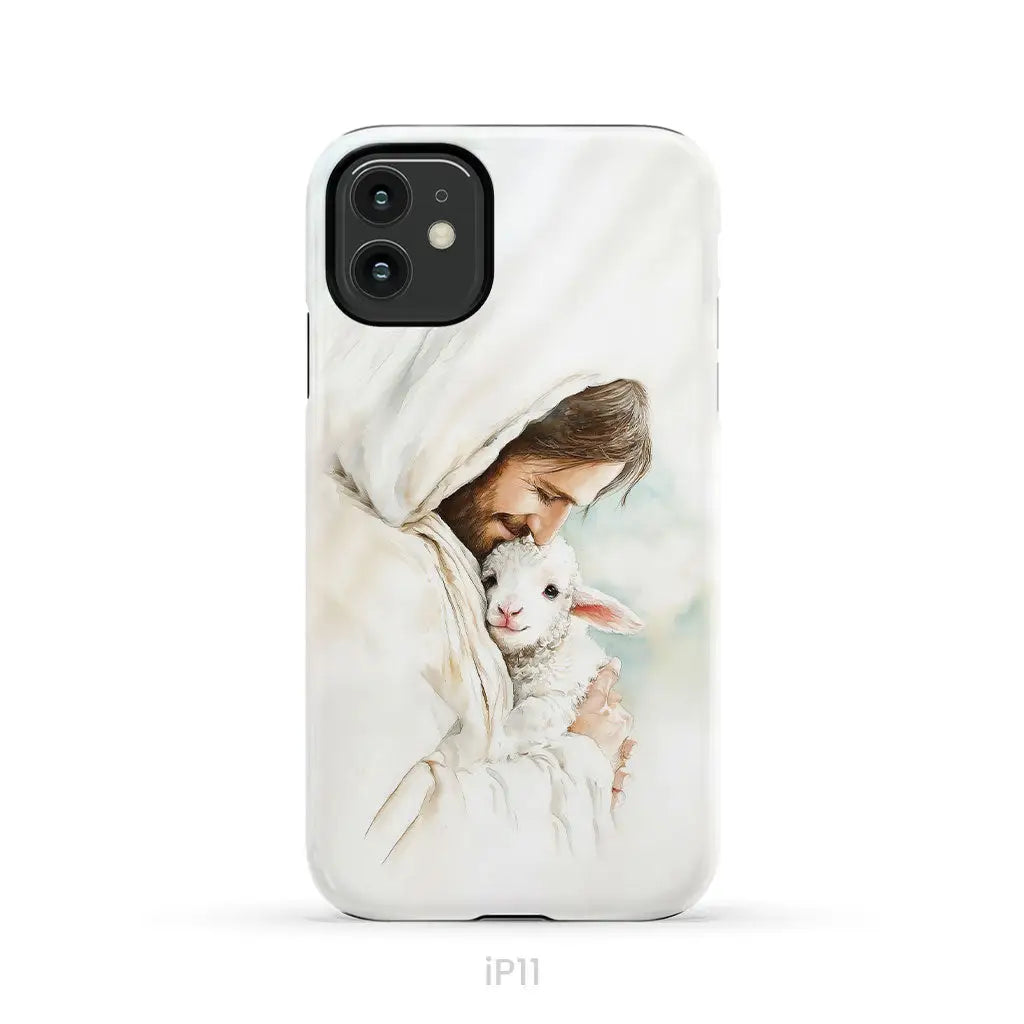 Jesus Holding the Lost Lamb – Good Shepherd Christian Phone Case iPhone 11 / Tough Case