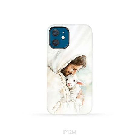 Jesus Holding the Lost Lamb – Good Shepherd Christian Phone Case iPhone 12 Mini / Tough Case