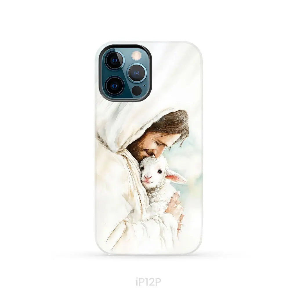 Jesus Holding the Lost Lamb – Good Shepherd Christian Phone Case iPhone 12 Pro / Tough Case