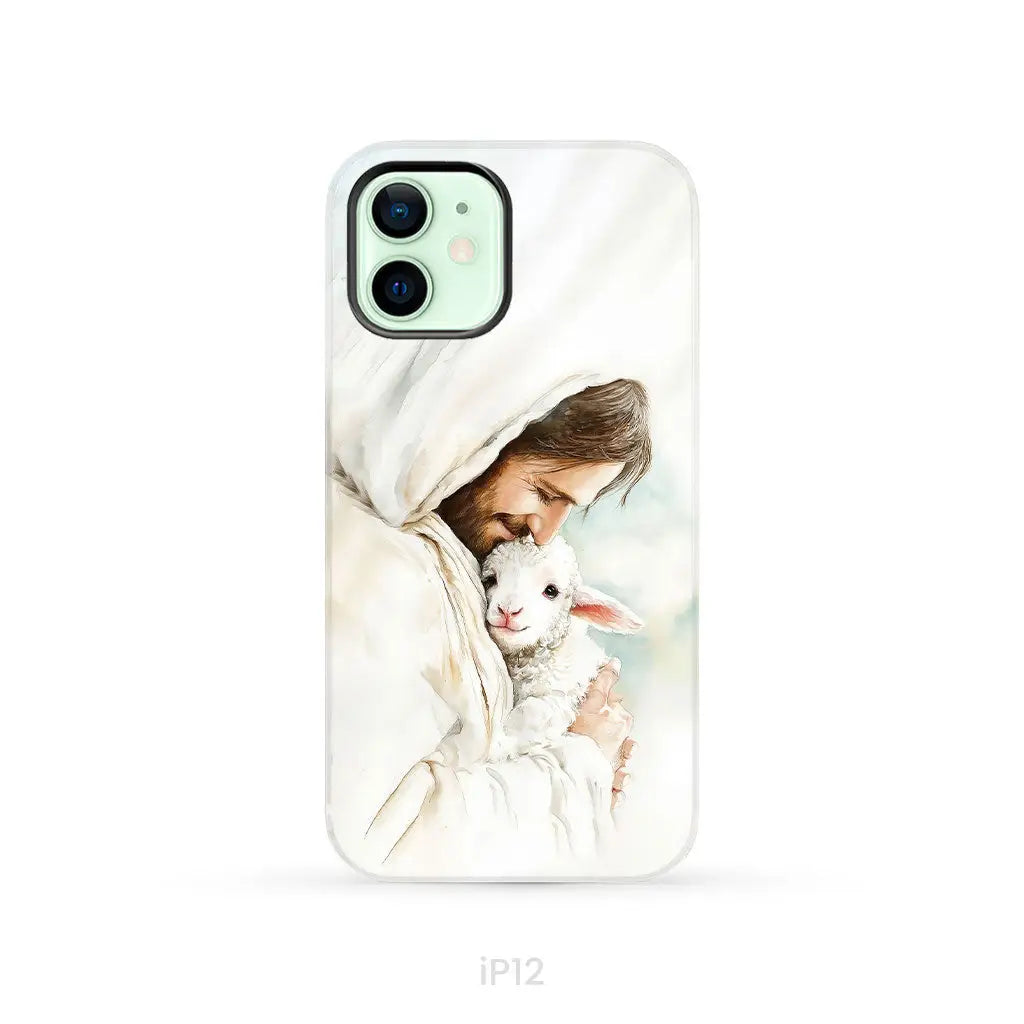 Jesus Holding the Lost Lamb – Good Shepherd Christian Phone Case iPhone 12 / Tough Case