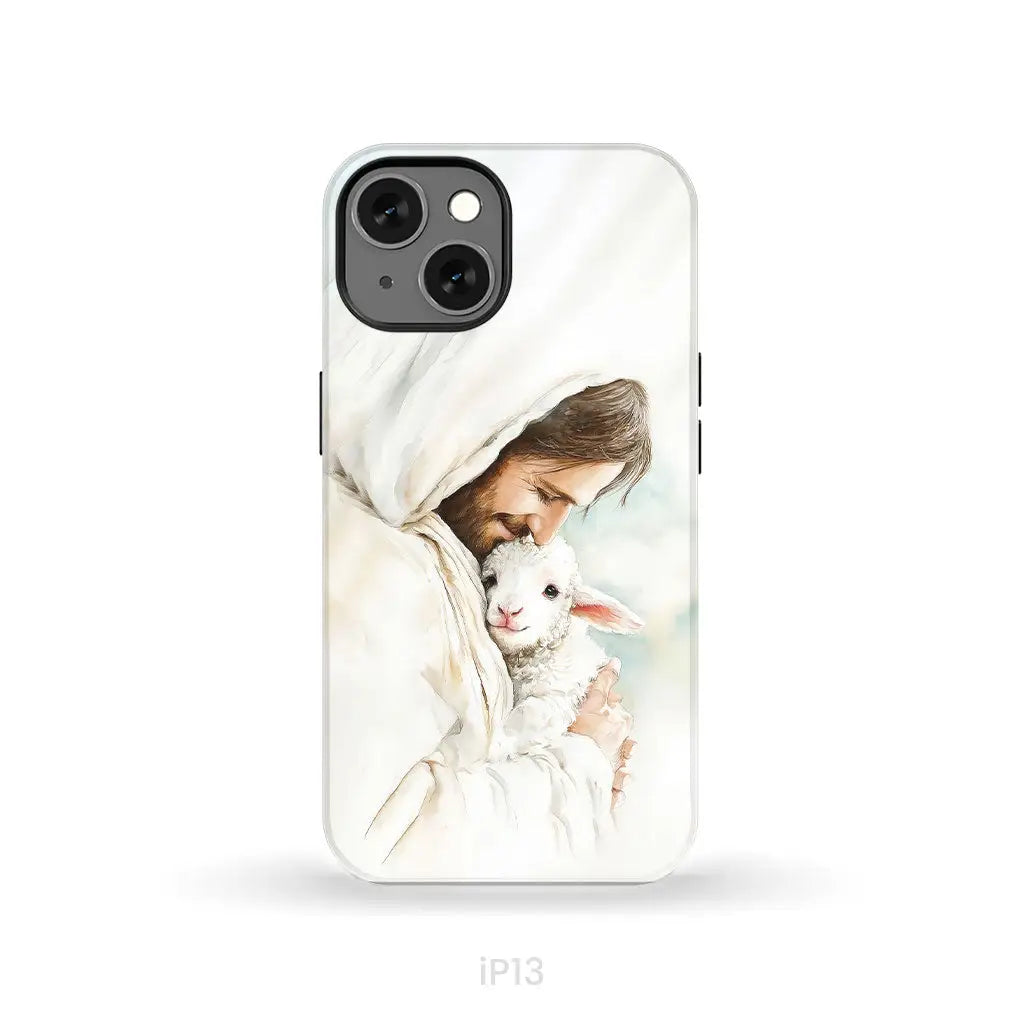 Jesus Holding the Lost Lamb – Good Shepherd Christian Phone Case iPhone 13 / Tough Case