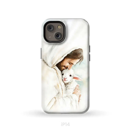 Jesus Holding the Lost Lamb – Good Shepherd Christian Phone Case iPhone 14 / Tough Case