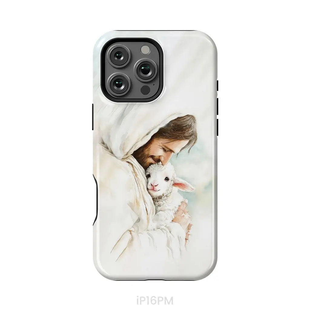 Jesus Holding the Lost Lamb – Good Shepherd Christian Phone Case iPhone 16 Pro Max / Tough Case