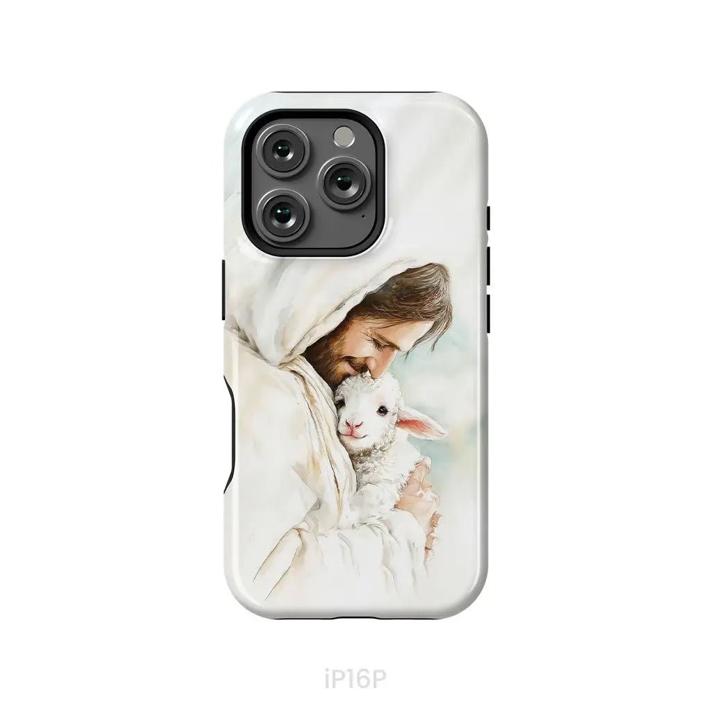 Jesus Holding the Lost Lamb – Good Shepherd Christian Phone Case iPhone 16 Pro / Tough Case