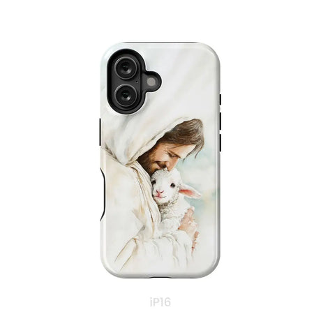 Jesus Holding the Lost Lamb – Good Shepherd Christian Phone Case iPhone 16 / Tough Case