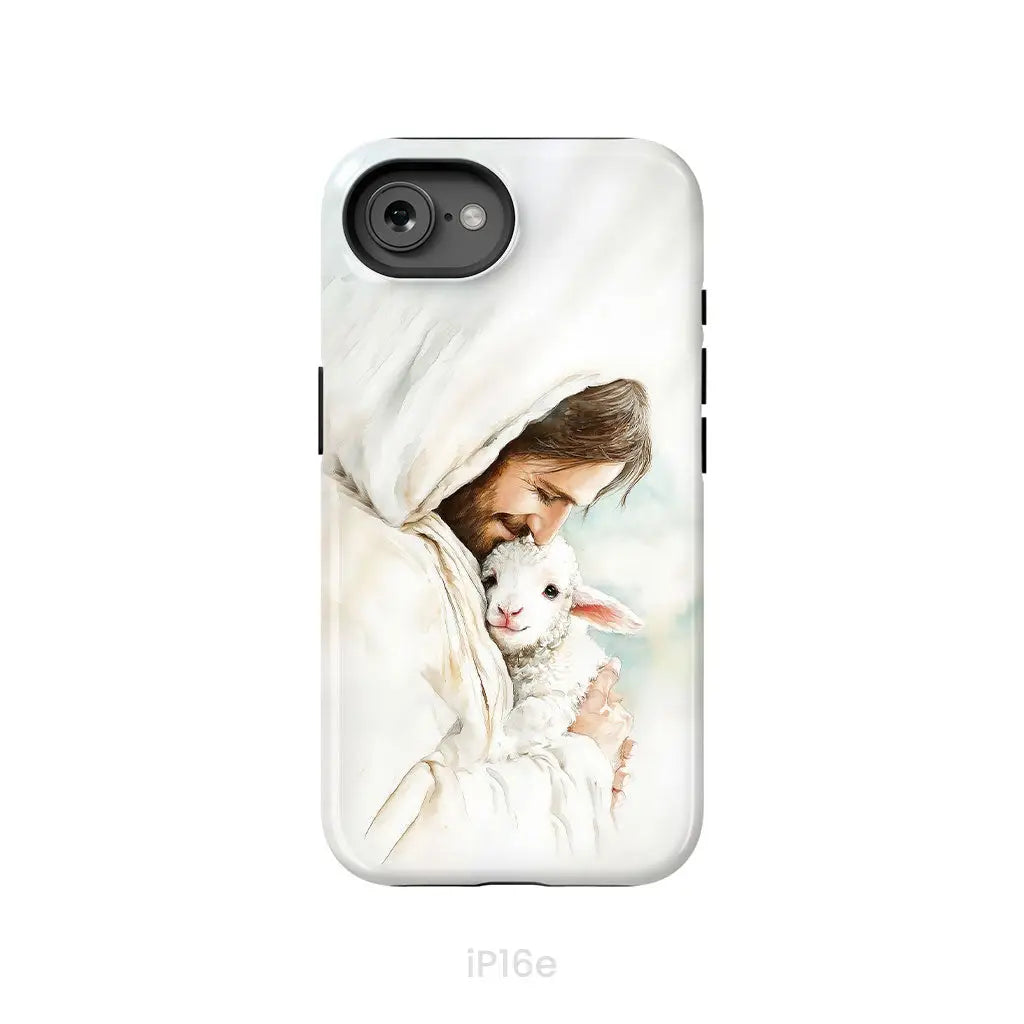 Jesus Holding the Lost Lamb – Good Shepherd Christian Phone Case iPhone 16e / Tough Case