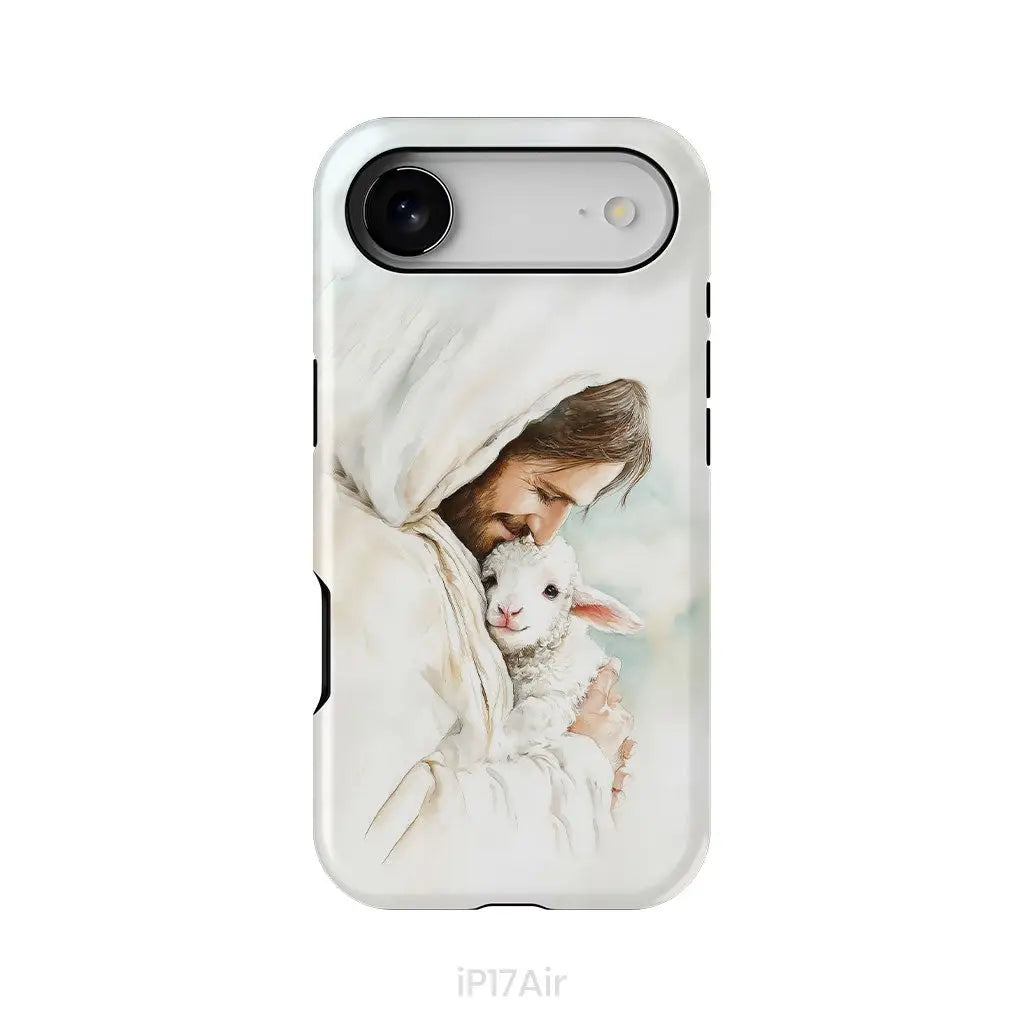 Jesus Holding the Lost Lamb – Good Shepherd Christian Phone Case iPhone 17 Air / Tough Case