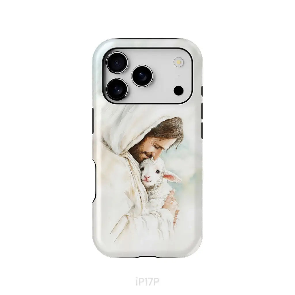 Jesus Holding the Lost Lamb – Good Shepherd Christian Phone Case iPhone 17 Pro / Tough Case