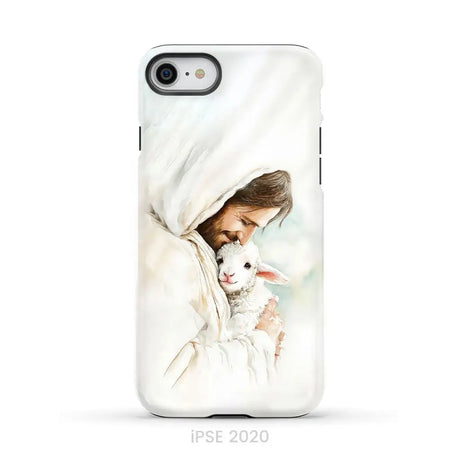 Jesus Holding the Lost Lamb – Good Shepherd Christian Phone Case iPhone SE 2020 / Tough Case