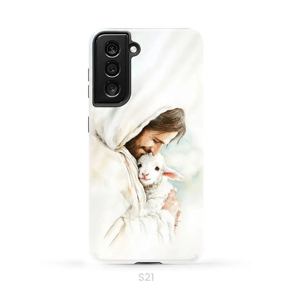 Jesus Holding the Lost Lamb – Good Shepherd Christian Phone Case Samsung Galaxy S21 (Not for S21 FE) / Tough Case