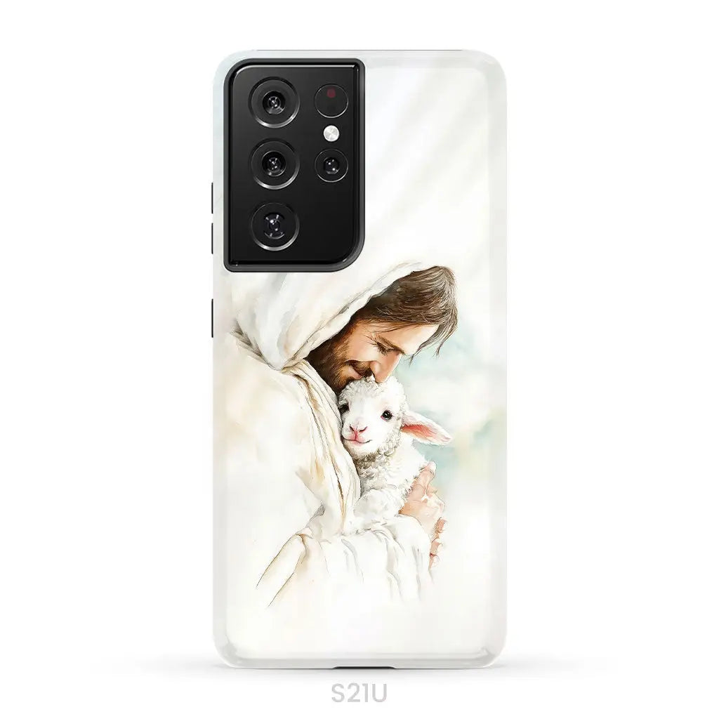 Jesus Holding the Lost Lamb – Good Shepherd Christian Phone Case Samsung Galaxy S21 Ultra / Tough Case
