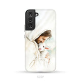 Jesus Holding the Lost Lamb – Good Shepherd Christian Phone Case Samsung Galaxy S22 Plus / Tough Case